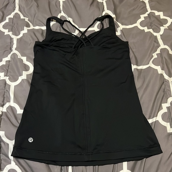Black Lululemon strappy tank top - Picture 3 of 5